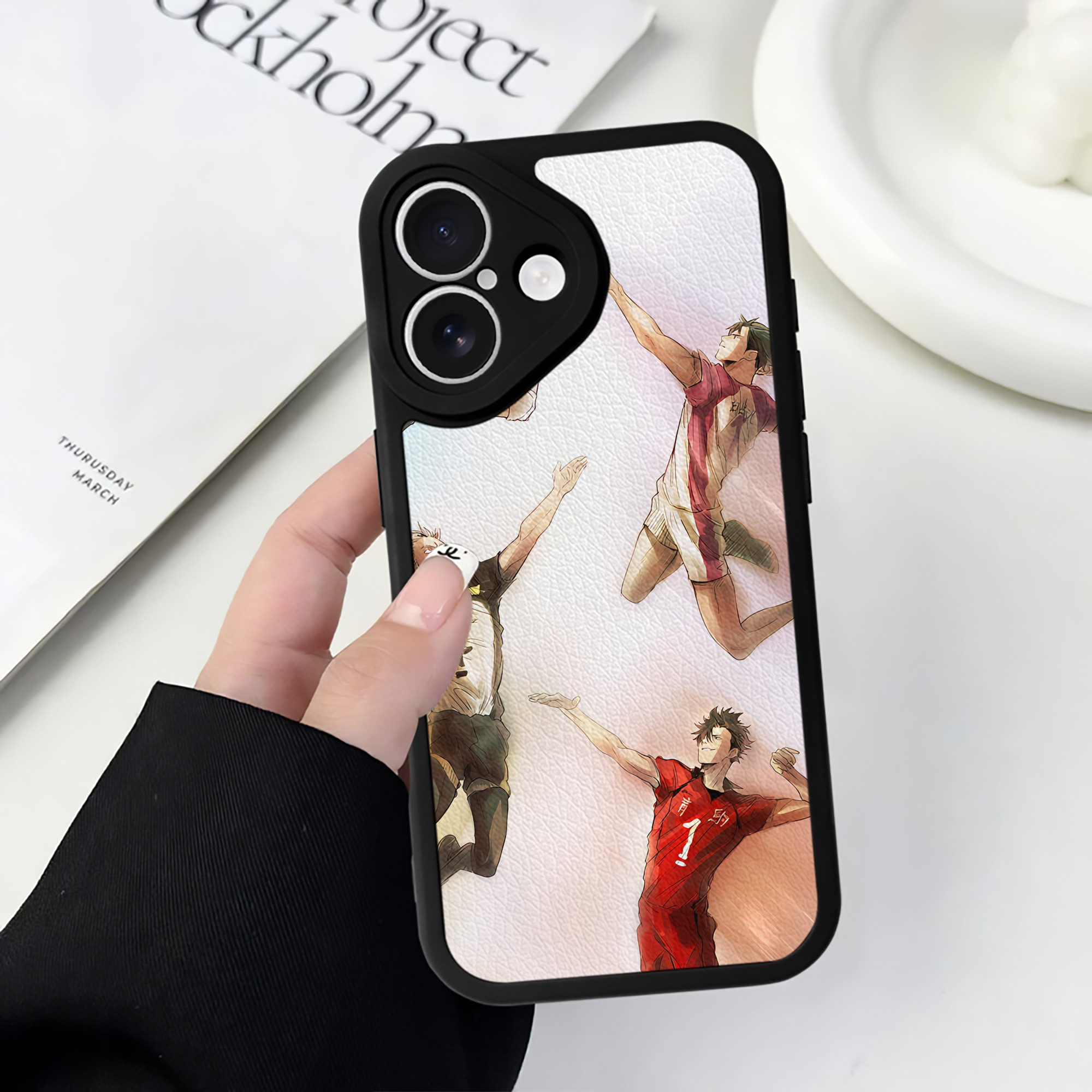 （画像用） ハイキュー!! Haikyu!! 【iPhone 16シリーズ対応】シリコンスマホケース（レザー調） 材質：シリコン